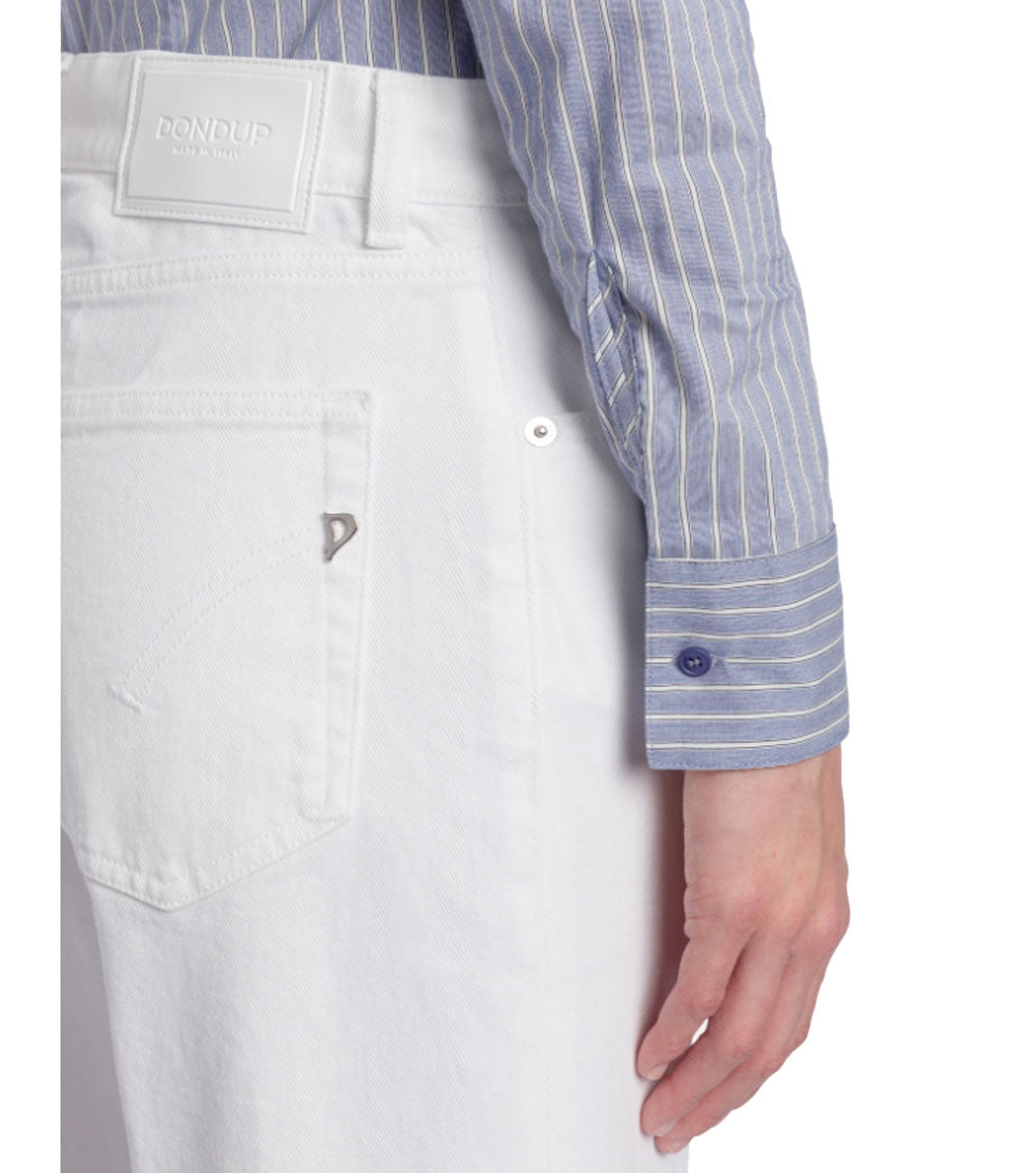 DONDUP Jeans Dondup donna DP619BSE037D Amber bianco wide leg in bull stretch<BR/><BR/> DP619BSE037D 001 