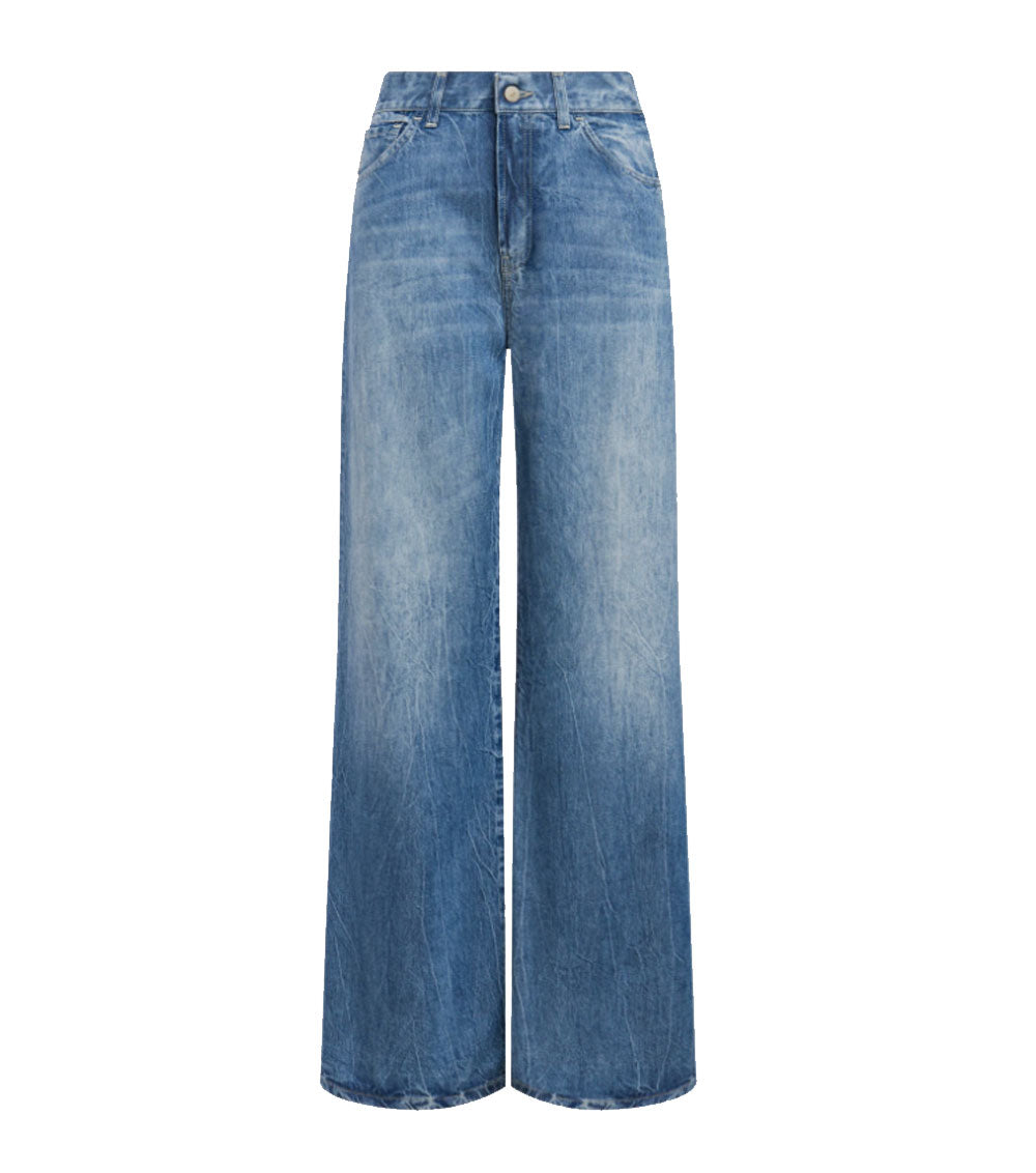 DONDUP Jeans Dondup donna DP619DF0266D Amber blu wide leg fisso lyocell DP619DF0266D 800 
