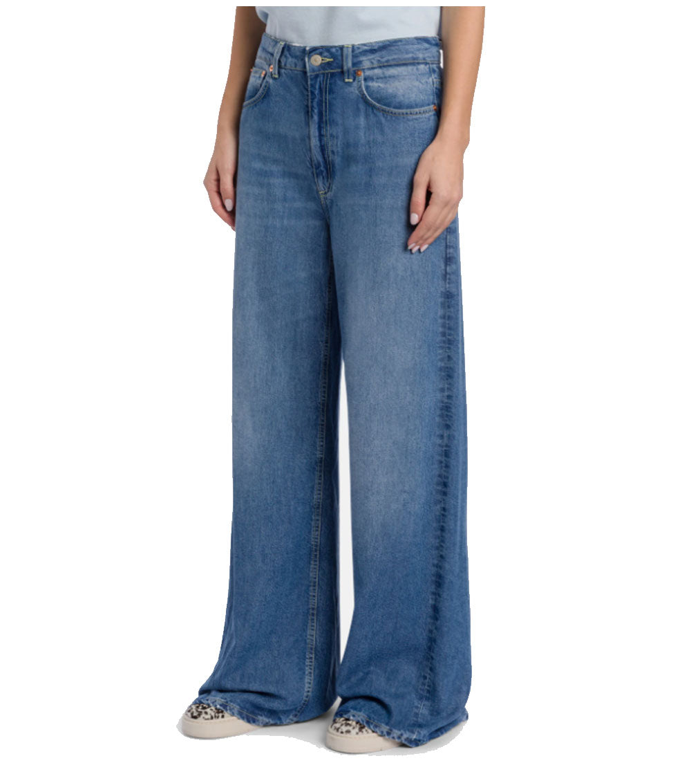 DONDUP Jeans Dondup donna DP828DF0266D Beatrix blu wide leg fisso lyocell DP828DF0266D 800 