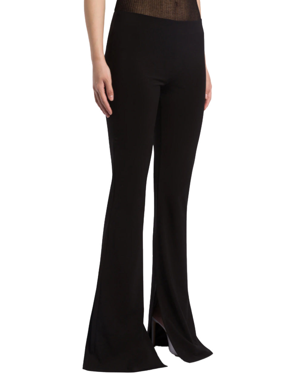 DONDUP Pantalone DONDUP donna slim DP878JS0316D Nero viscosa slim ampia apertura DP878JS0316D 999 