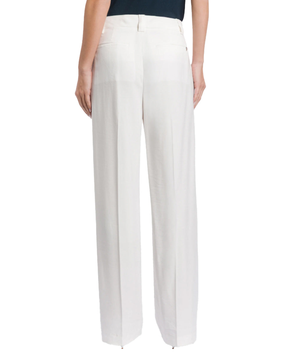 DONDUP Pantalone DONDUP donna Abby DP883IF0049D Bianco wide leg tasche vita regolare DP883IF0049D 001 
