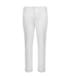 Dondup men's Gaubert UP235GSE046U white slim trousers in lightweight gabardine