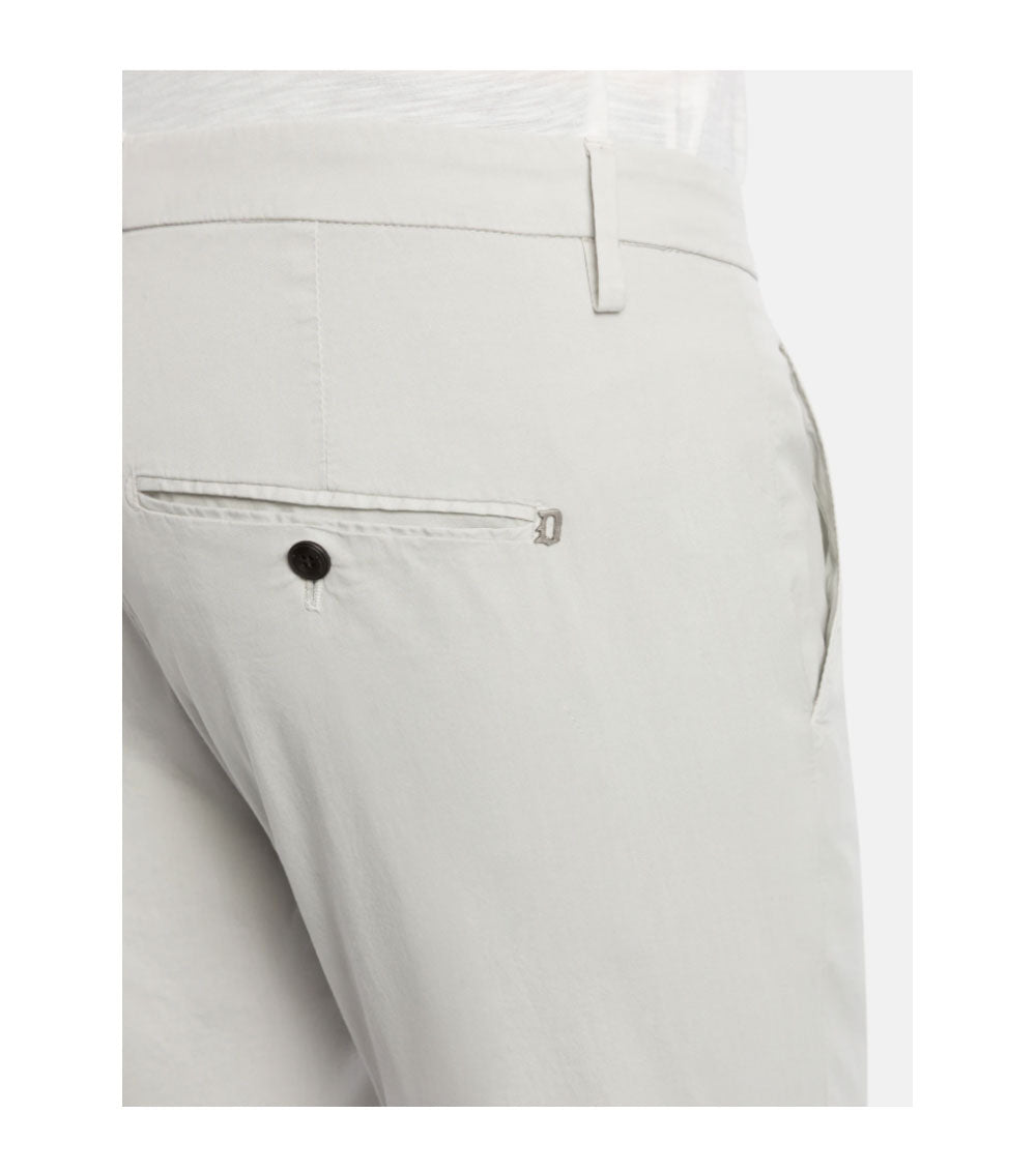 DONDUP Pantalone Dondup uomo Gaubert UP235GSE046U ghiaccio slim in gabardina leggera <BR/> UP235GSE046U 021 