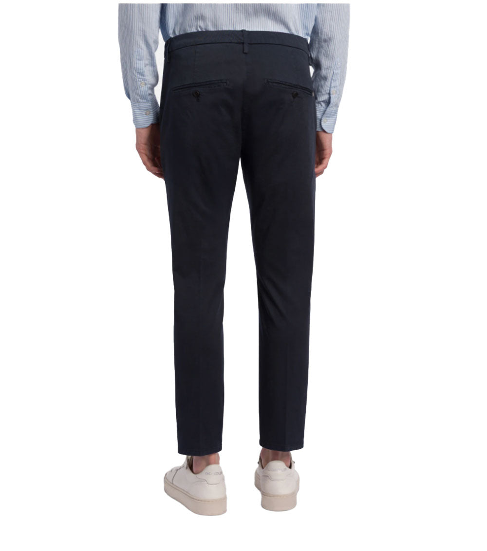 DONDUP Pantalone Dondup uomo Alfredo UP518GS0096U blu slim in gabardina compact<BR/><BR/> UP518GS0096U 890 