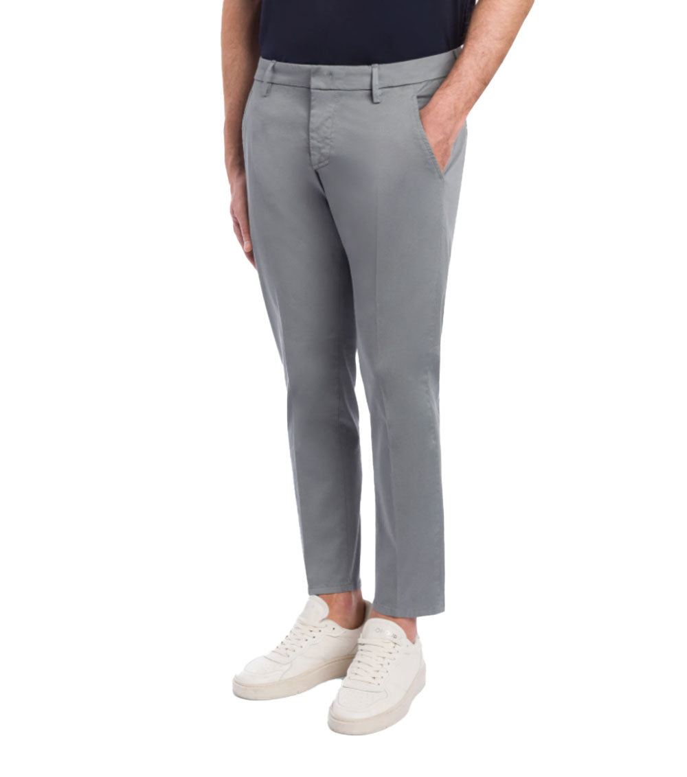 DONDUP Pantalone Dondup uomo Alfredo UP518GS0096U grigio slim in gabardina compact<BR/> UP518GS0096U 903 