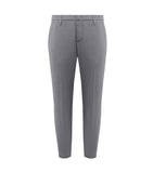 Dondup men's Alfredo UP518GS0096U grey slim trousers in compact gabardine