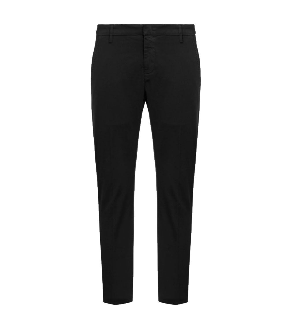 DONDUP Pantalone Dondup uomo Alfredo UP518GS0096U nero slim in gabardina compact<BR/><BR/> UP518GS0096U 999 