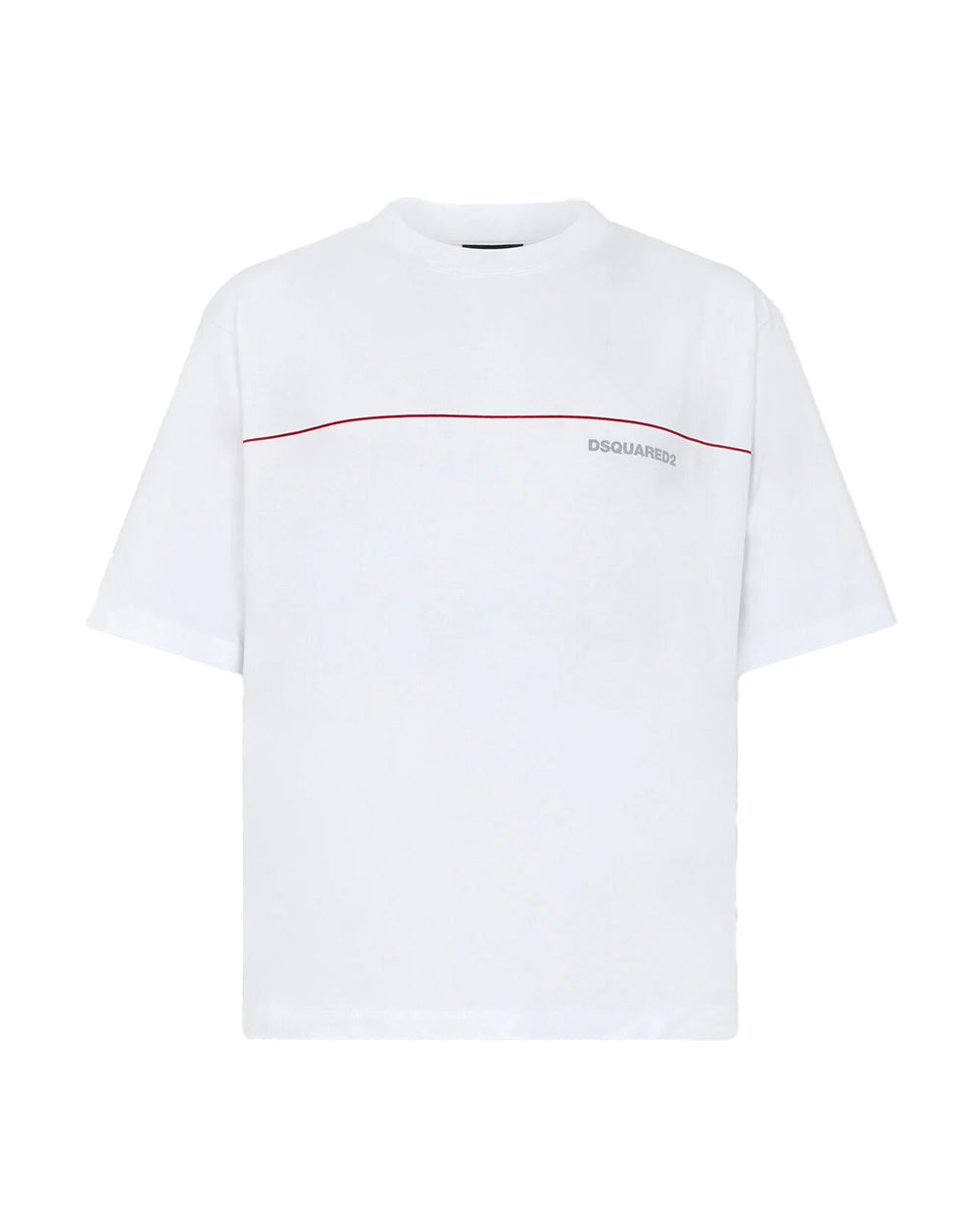 DSQUARED2 T-shirt DSQUARED2 uomo Loose Fit con logo S71GD1653D20033 Bianco cotone loose girocollo logo S71GD1653D20033 100 