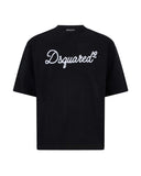 T-shirt DSQUARED2 uomo Loose Fit S74GD1524D20106 Nera loose girocollo logo cotone