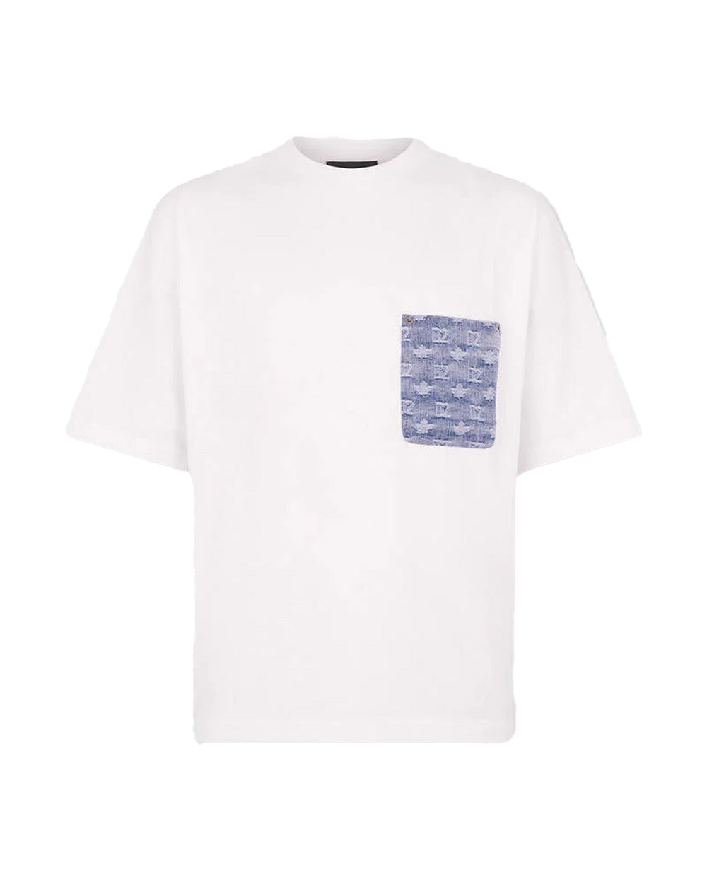 DSQUARED2 T-shirt DSQUARED2 uomo Loose Fit S74GD1554D2010 Bianca cotone loose girocollo taschino S74GD1554D2010 100 