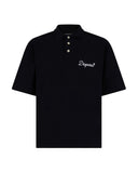 Polo DSQUARED2 uomo Tennis Fit S74GL0100D20106 Nera colletto loose bottoni logo