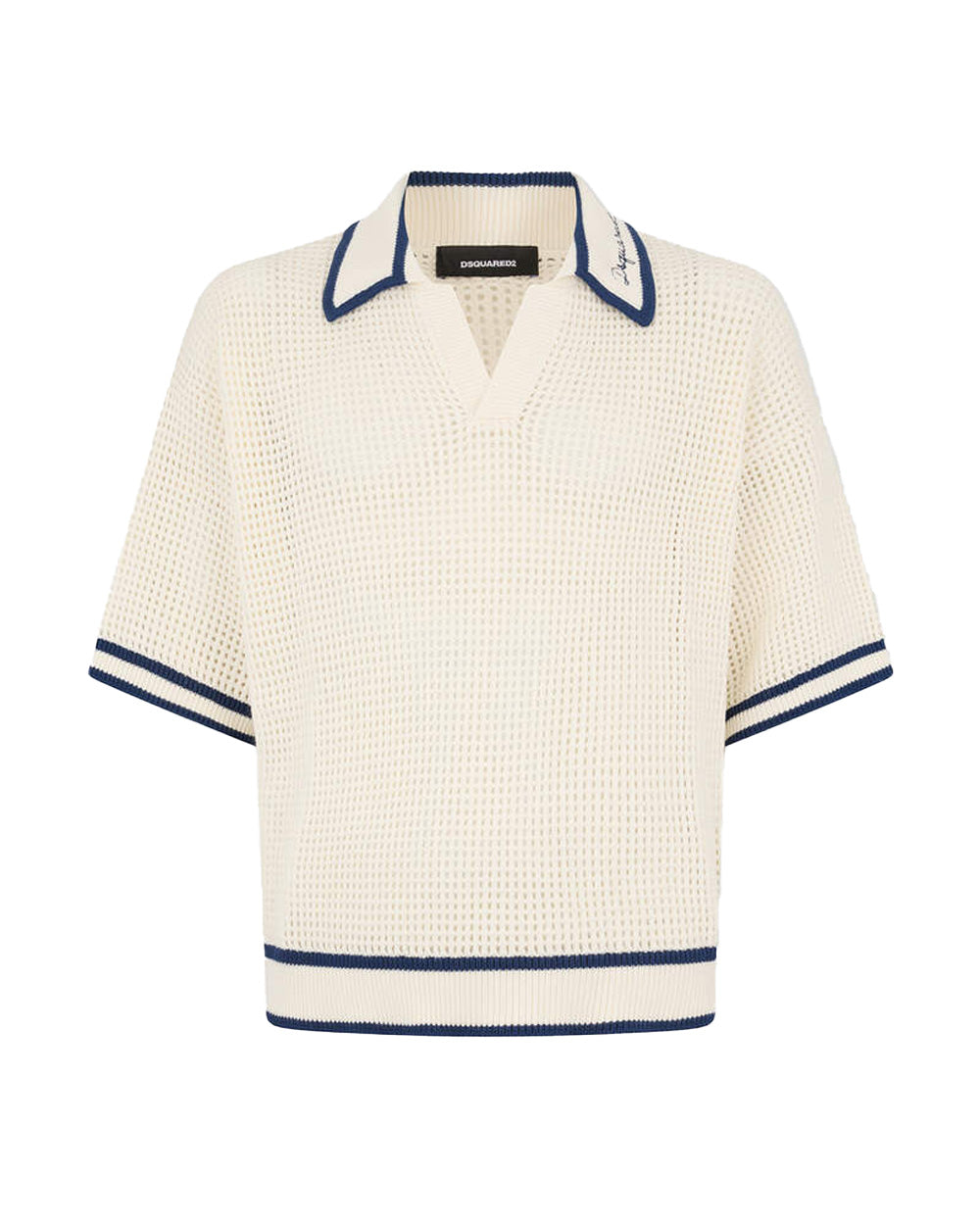 DSQUARED2 Maglia DSQUARED2 uomo S74HA1598D13194 Panna cotone colletto polo logo ricamato<BR/> S74HA1598D13194 102 