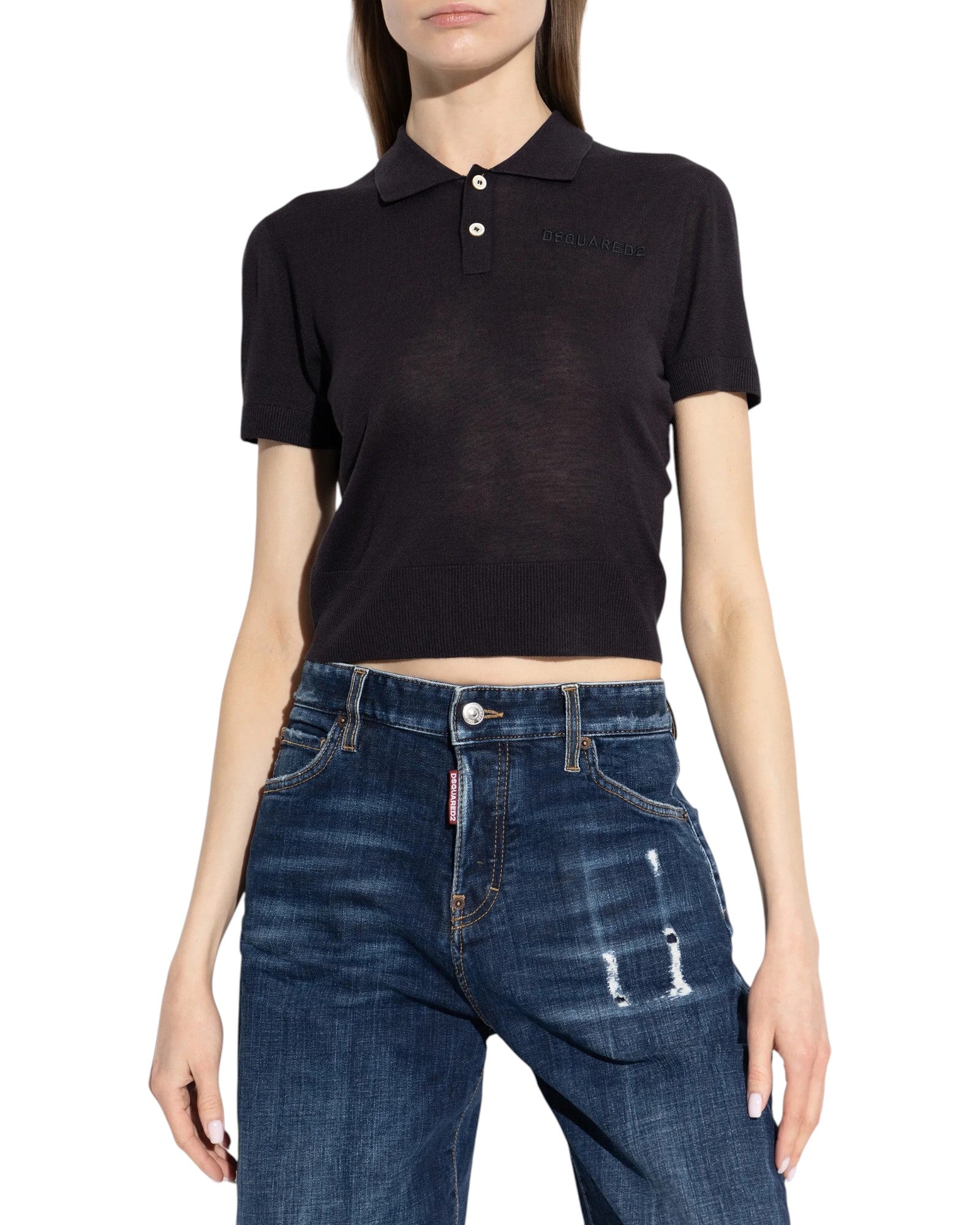 DSQUARED2 Polo DSQUARED2 donna S75HA1399 D13203 477 Nero S75HA1399D13203 477 