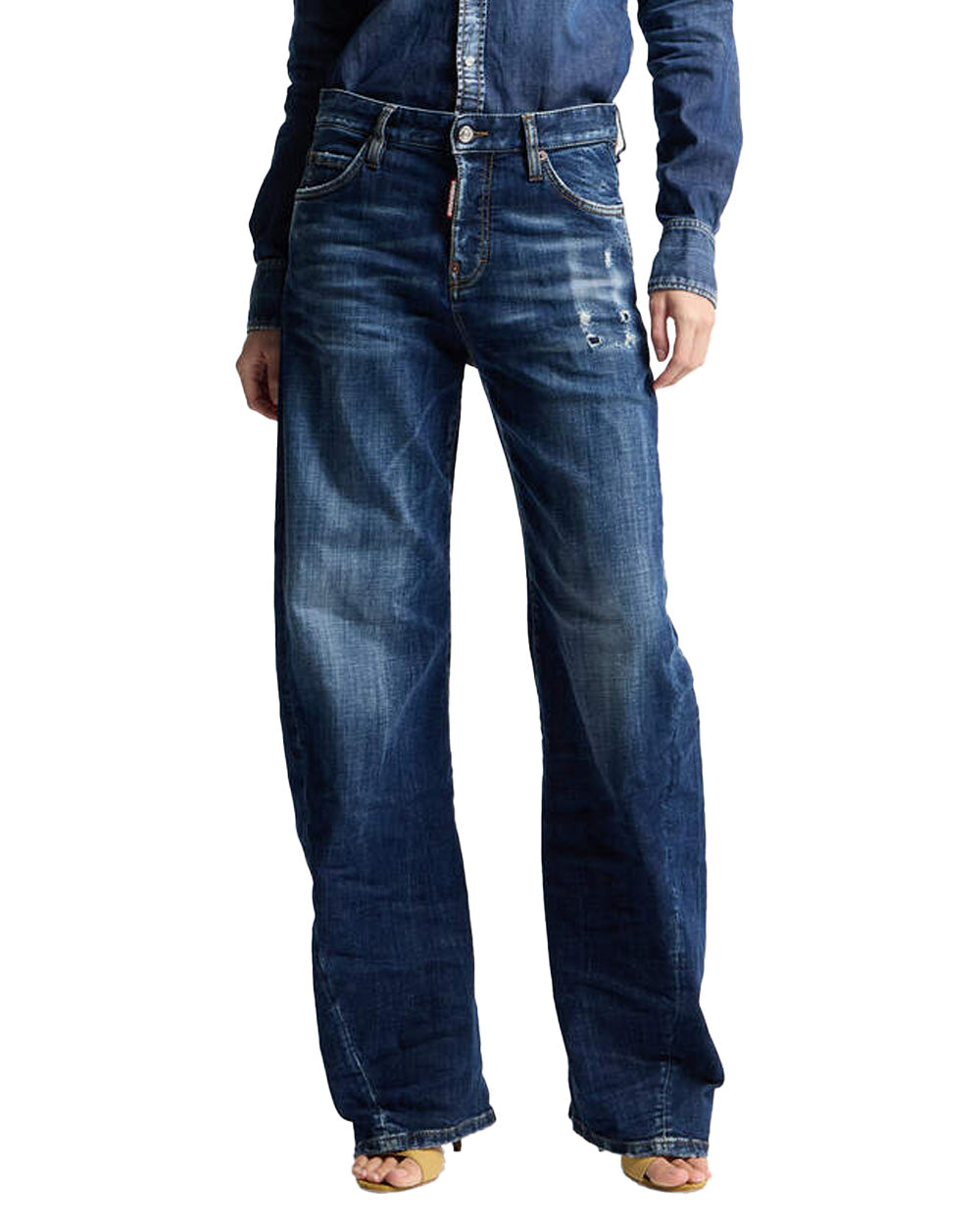 DSQUARED2 Jeans DSQUARED2 donna S75LB1138S30664 Blu cinque tasche vintage loose S75LB1138S30664 470 