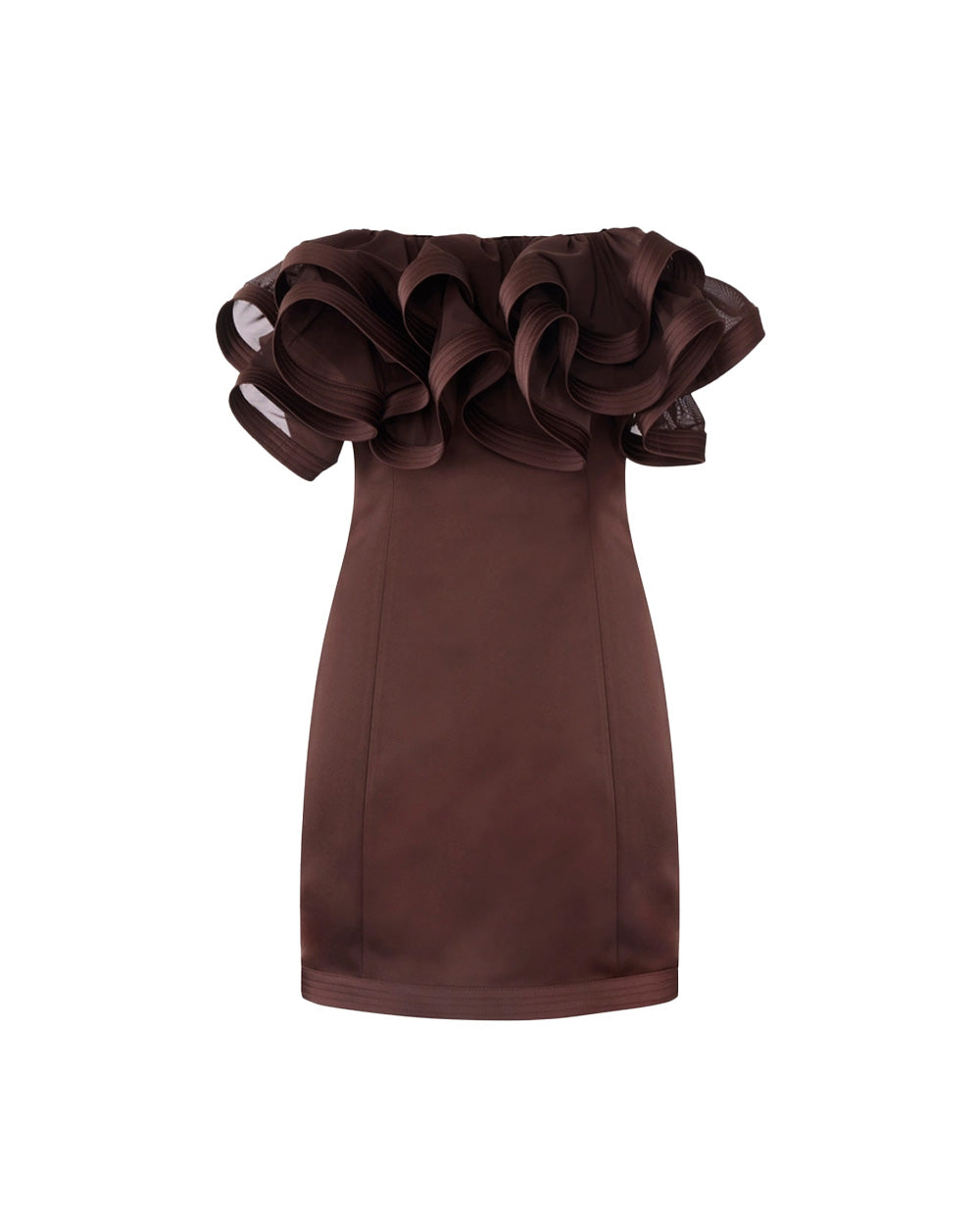 ELISABETTA FRANCHI Abito ELISABETTA FRANCHI donna AB87962E2 Cacao aderente maxi ruches tulle AB87962E2 644 