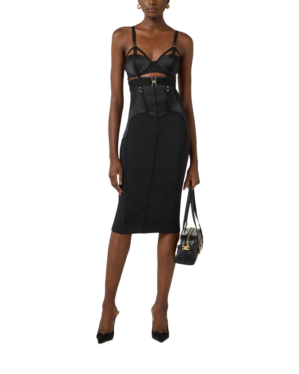 ELISABETTA FRANCHI Abito ELISABETTA FRANCHI donna AB88162E2 Nero aderente tubino spacco AB88162E2 110 