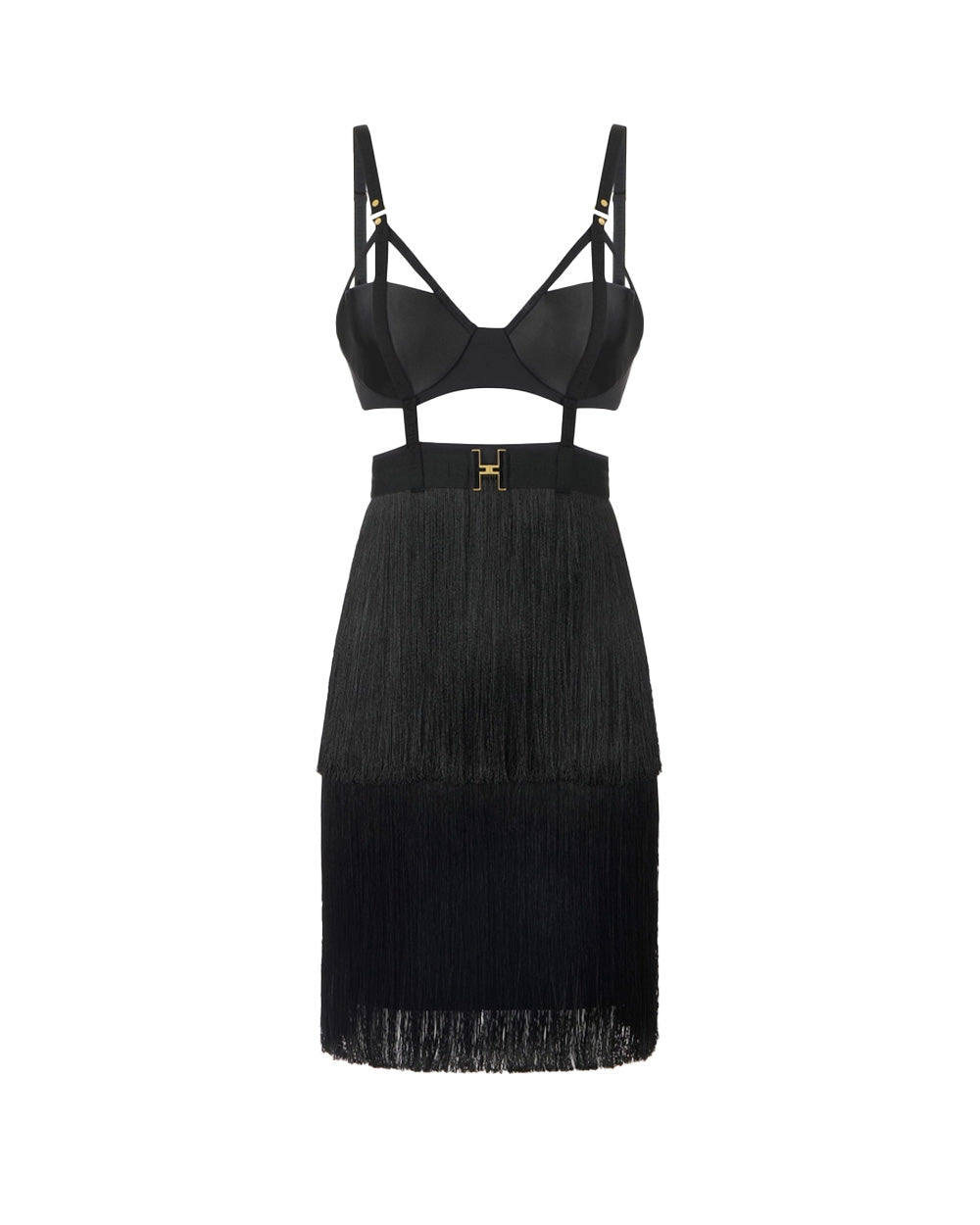 ELISABETTA FRANCHI Abito ELISABETTA FRANCHI donna AB96662E2 Nero crepe frange balza logo regular AB96662E2 110 