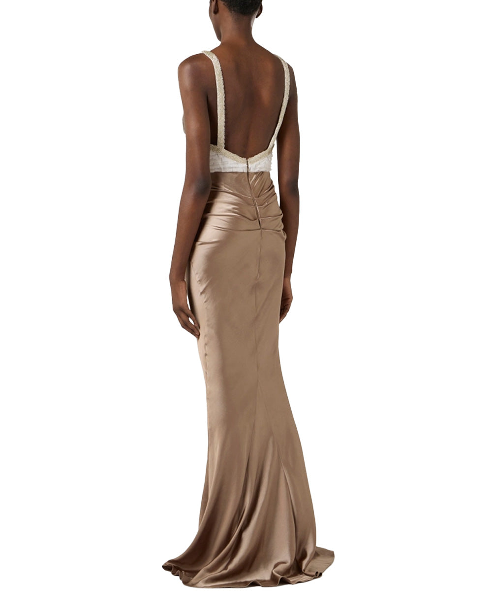 ELISABETTA FRANCHI Abito ELISABETTA FRANCHI donna ABR1762E2 Avorio slim smanicato spalline micro balze ABR1762E2 EZ4 