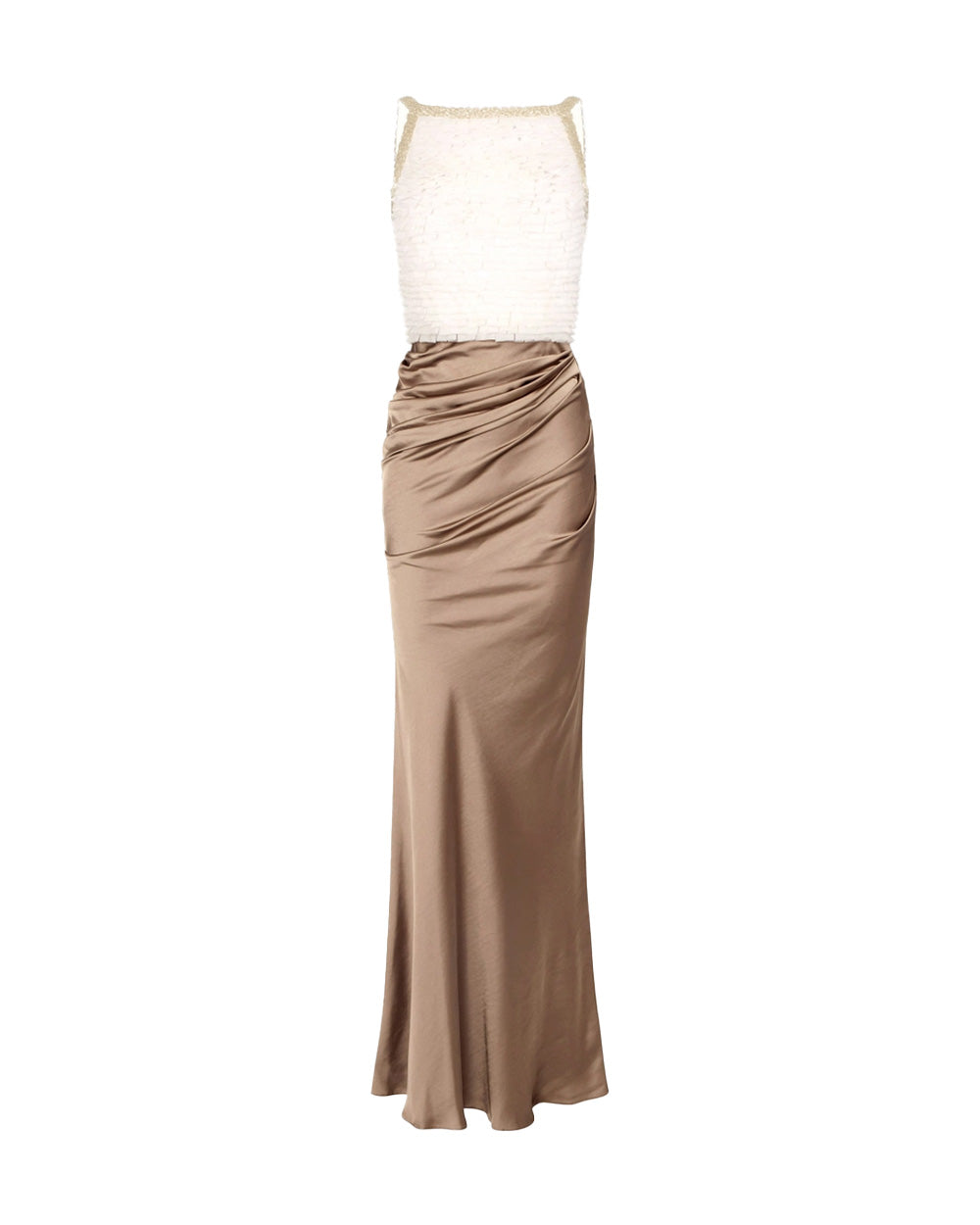 ELISABETTA FRANCHI Abito ELISABETTA FRANCHI donna ABR1762E2 Avorio slim smanicato spalline micro balze ABR1762E2 EZ4 