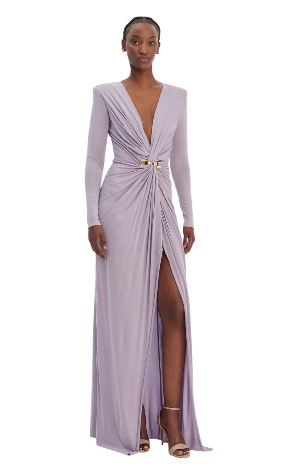 Elisabetta Franchi Women's Dress ABR2961EV7 Red Carpet Lilac
