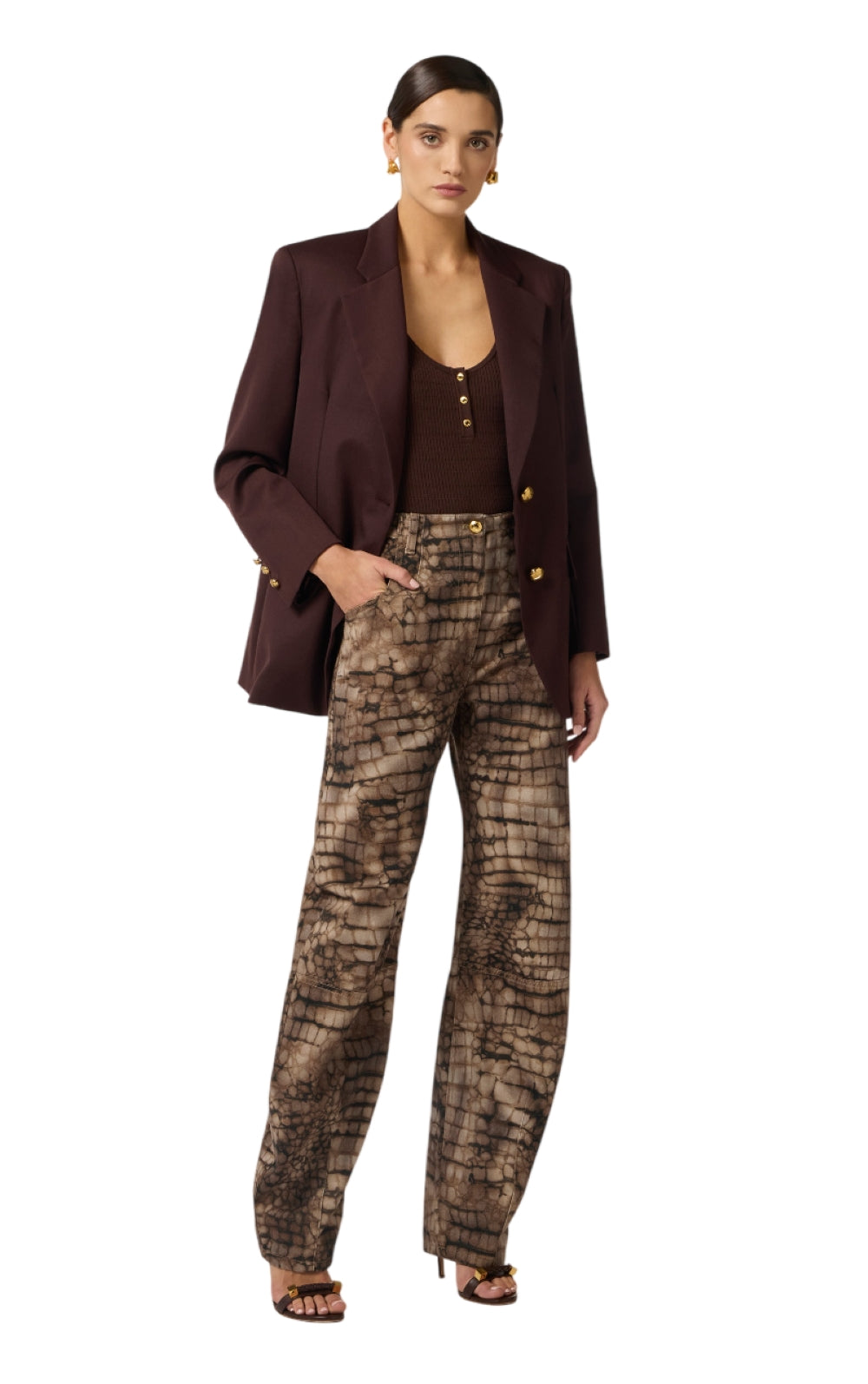 ELISABETTA FRANCHI Giacca Elisabetta Franchi donna GI23962E2644 Main Collection Cacao<BR/> GI23962E2 644 