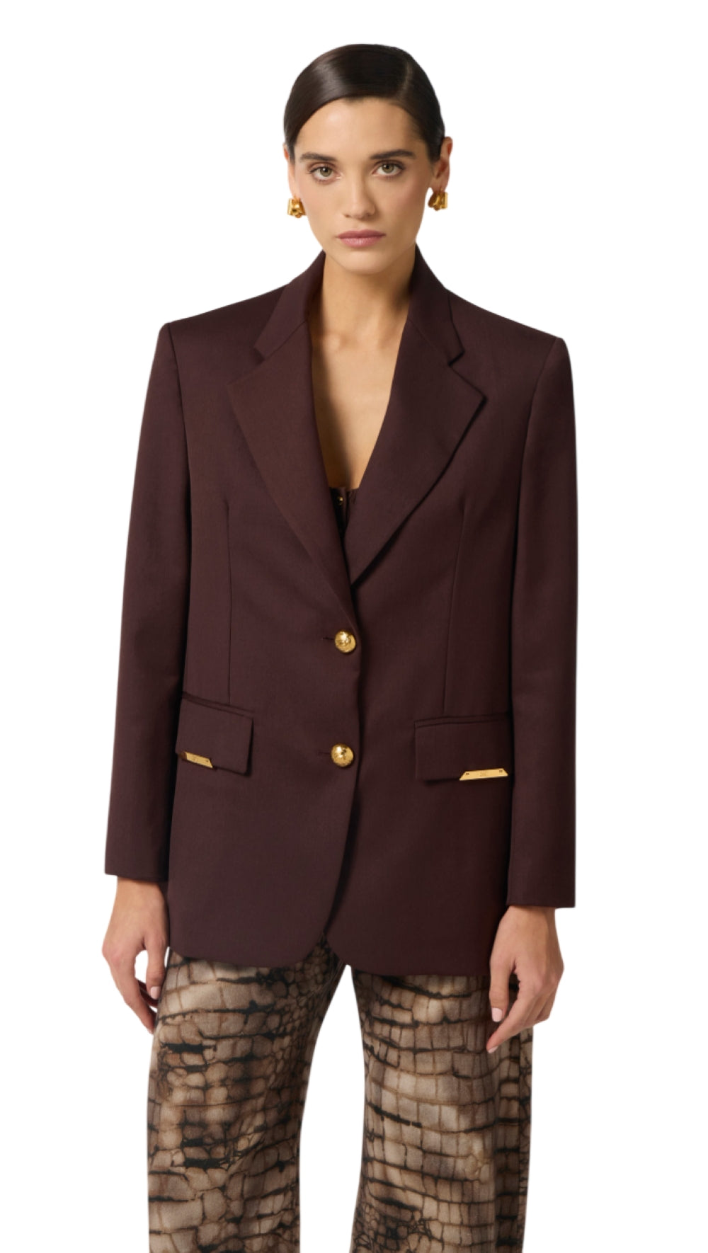 ELISABETTA FRANCHI Giacca Elisabetta Franchi donna GI23962E2644 Main Collection Cacao<BR/> GI23962E2 644 
