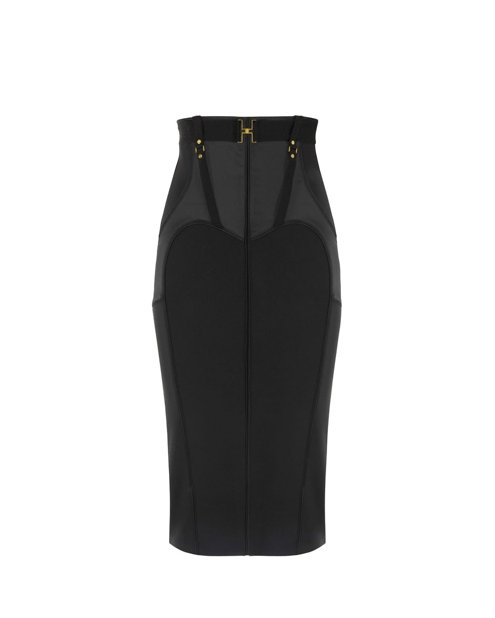 ELISABETTA FRANCHI Gonna ELISABETTA FRANCHI donna GO14862E2 Nera crepe leggero bustier spacco aderente<BR/> GO14862E2 110 