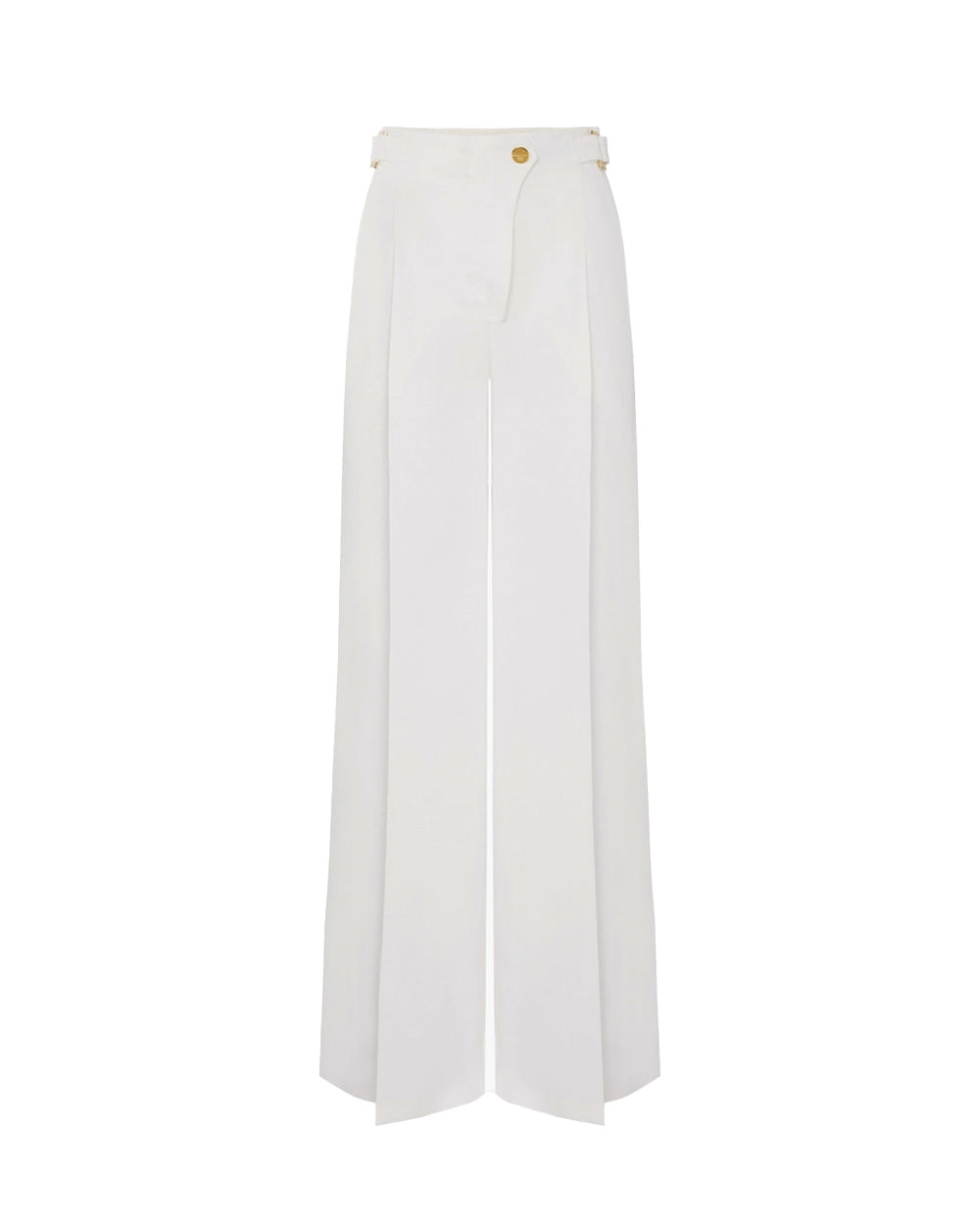 ELISABETTA FRANCHI Pantalone ELISABETTA FRANCHI donna PA12762E2 Avorio vita alta lino palazzo over fascione PA12762E2 360 