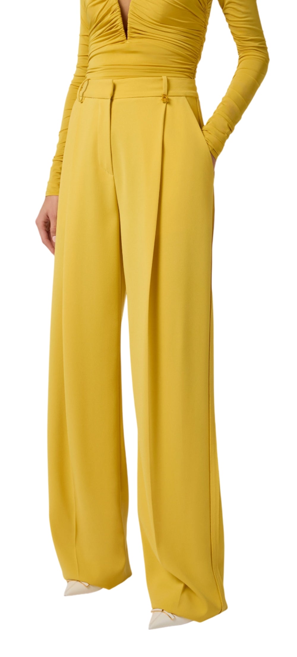 ELISABETTA FRANCHI Pantalone Elisabetta Franchi donna PA16761E2EV4 Essential Collection Sun Giallo<BR/> PA16761E2 EV4 