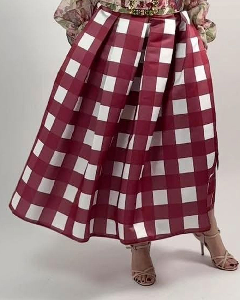 GIADA CURTI Gonna Giada Curti donna G229Q rossa bianca G229Q D17 