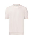 Gran Sasso Men's T-shirt 5713620651 010 Fresh Cotton two-tone honeycomb knit White