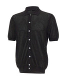 Gran Sasso Men's Shirt 5718020611 099 Fresh Cotton Perforated Knit Black