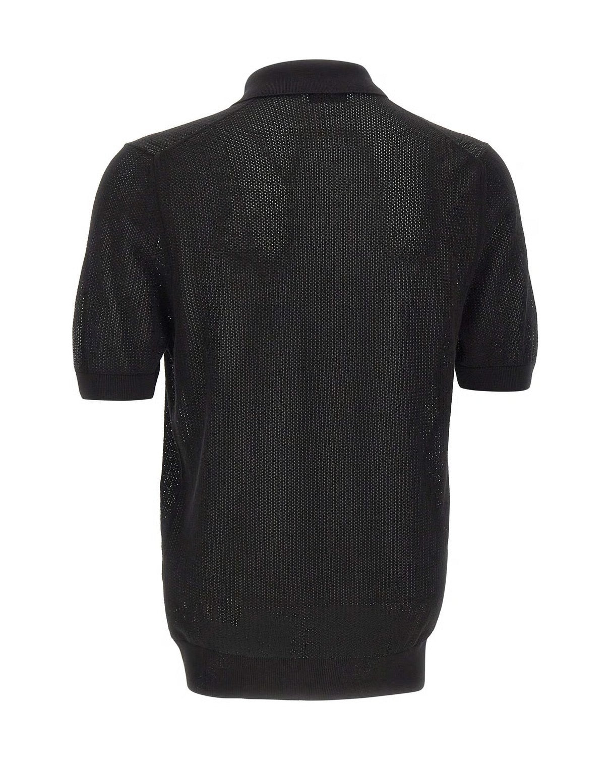 GRAN SASSO Camicia Gran Sasso uomo 5718020611 099 Fresh Cotton in maglia traforata Nero<BR/> 5718020611 099 