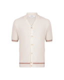 Camicia GRAN SASSO uomo 5719418671 Panna lino cotone collo bowling regular fit