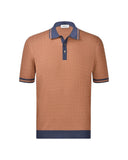 Men's GRAN SASSO polo shirt 5711320625 Orange regular fit braided cotton