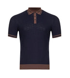 Men's Gran Sasso Polo 5711320625 598 Fresh Cotton Braided Knit Blue