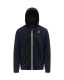 Felpa K-WAY uomo K1126HW PROSPER POLY COTTON Blu cotone cappuccio coulisse zip