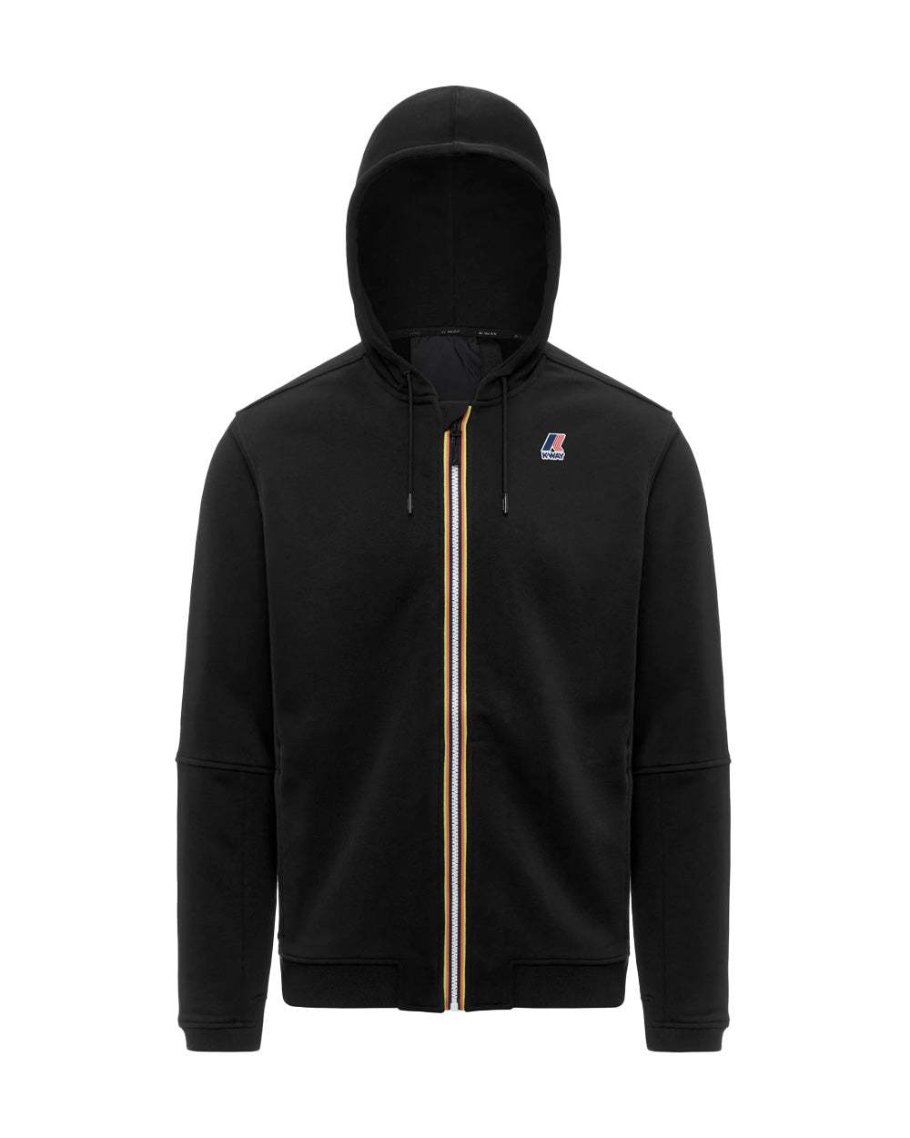 K-WAY Felpa K-WAY uomo K1126HW PROSPER POLY COTTON Nera cotone cappuccio coulisse zip K1126HW USY 