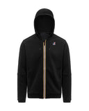 Felpa K-WAY uomo K1126HW PROSPER POLY COTTON Nera cotone cappuccio coulisse zip