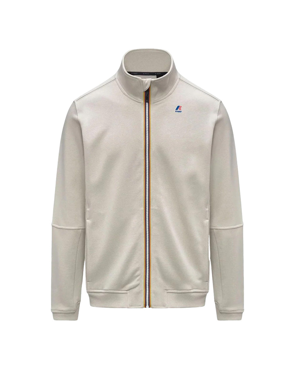 K-WAY Felpa K-WAY donna K1126IW PEPIN POLY COTTON Beige collo alto full zip tasche vestibilità regolare K1126IW 634 