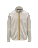 K-WAY women's sweatshirt K1126IW PEPIN POLY COTTON Beige high neck full zip pockets regular fit