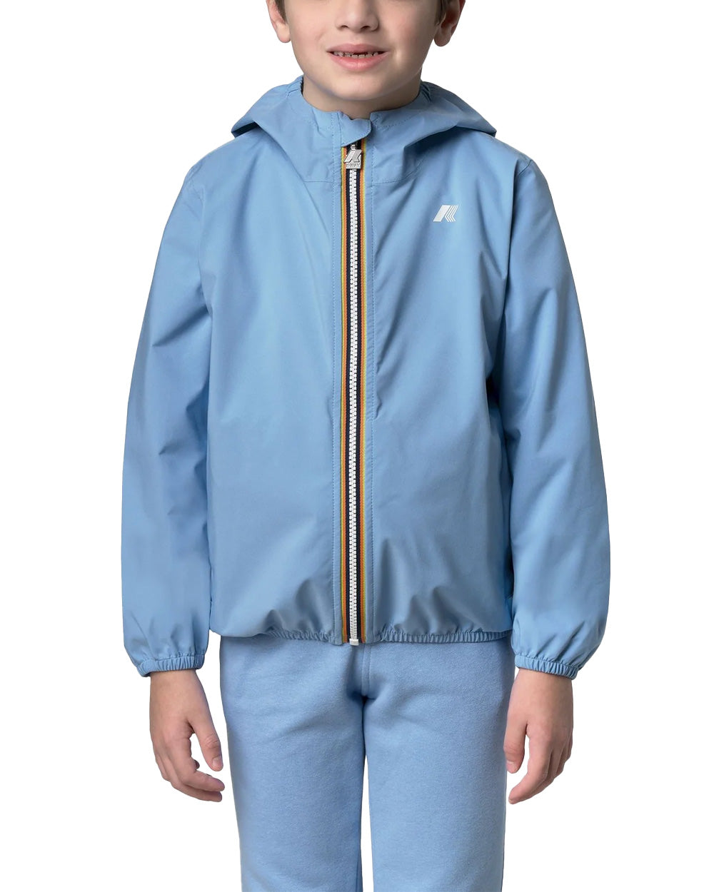 K-WAY Giubbino K-WAY bambino K21371W P. JACK STRETCH DOT Celeste impermeabile elasticizzato antivento traspirante K21371WR 356 