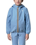 Giubbino K-WAY bambino K21371W P. JACK STRETCH DOT Celeste impermeabile elasticizzato antivento traspirante