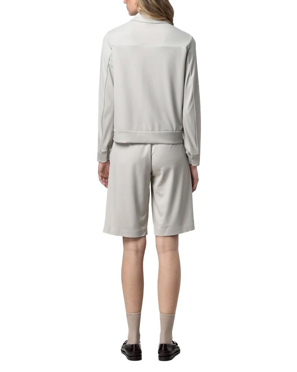 K-WAY Felpa K-WAY donna K21478W ISY SL SPACER Beige colletto camicia zip tasche tessuto spacer<BR/> K21478W 634 