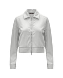 Felpa K-WAY donna K21478W ISY SL SPACER Beige colletto camicia zip tasche tessuto spacer