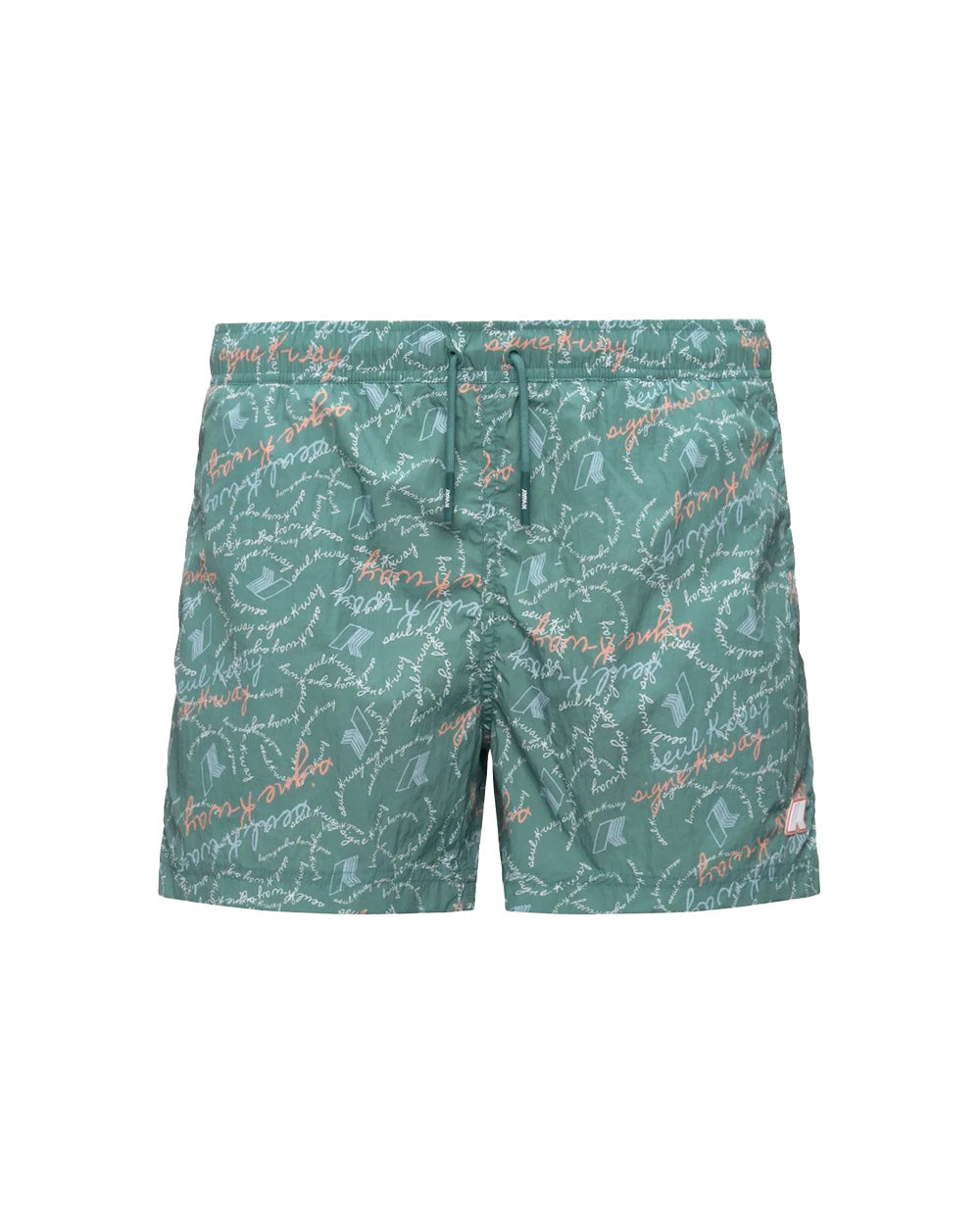K-WAY Costume K-WAY uomo K2158GW HAZEL GRAPHIC BEACH Verde slip interno rete tasche coulisse K2158GW C14 