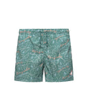 K-WAY men's K2158GW HAZEL GRAPHIC BEACH swimsuit Green mesh inner brief pockets drawstring