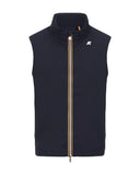 K-WAY men's sleeveless K3123TW VALEN STRETCH NYLON JERSEY Blue windproof waterproof ribbed collar