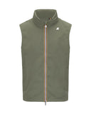 K-WAY men's K3123TW VALEN STRETCH NYLON JERSEY Sleeveless vest Green windproof waterproof ribbed collar