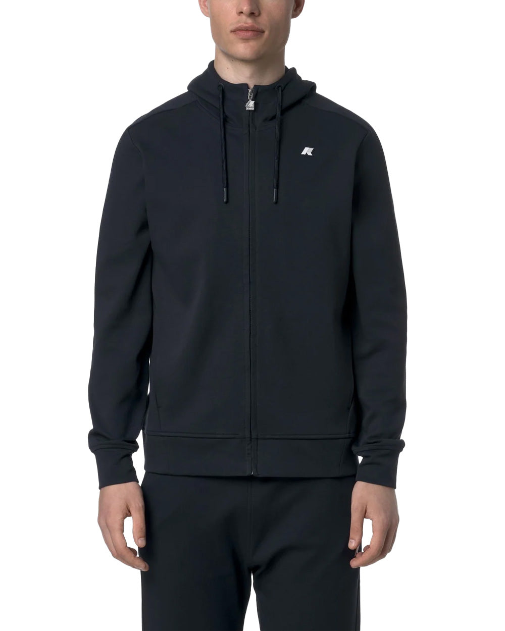 K-WAY Felpa K-WAY uomo K31367W ANTON INTERLOCK Blu coulisse cappuccio zip fitting regolare logo K31367W K89 